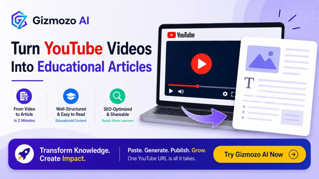generate educational content from YouTube